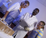 Biology Students working in Lab