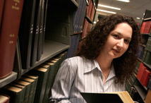 Student in Belk Library
