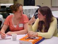 Kaitlyn + Julie discussing