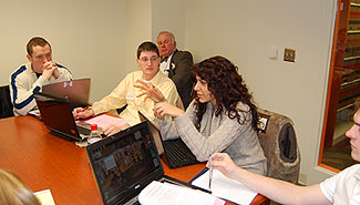 First-year Elon law students take part in the Travis Simulation, Jan. 3