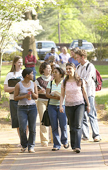 Students walking