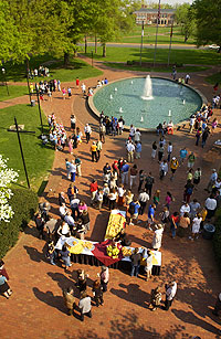 Overhead view of College Coffee