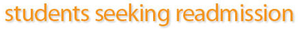 students seeking readmission