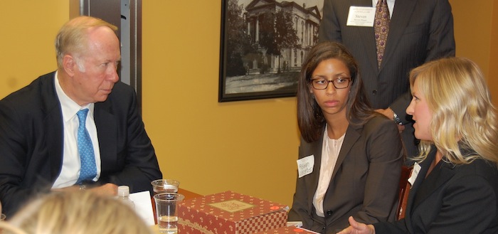 David Gergen speaks with Elon Law students
