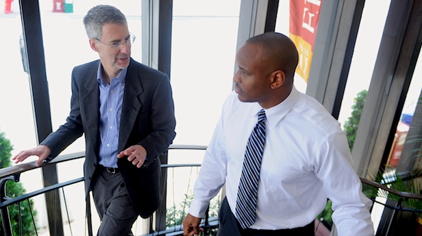Elon Law professor Howard Katz with law student Justin Ramey