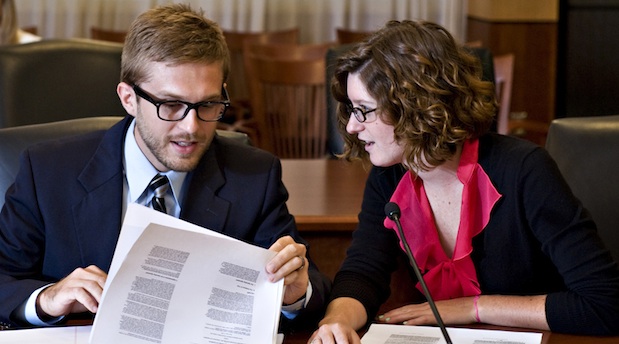 Elon law students Grant Buckner and Kate Shimansky