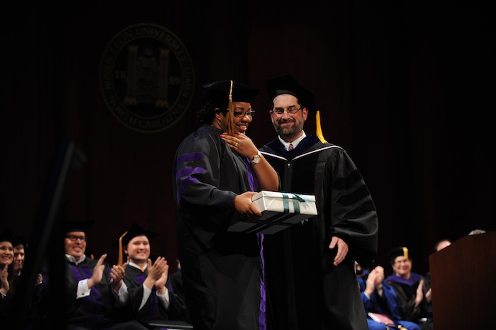 Tiffany D. Atkins receives the Gergen Award for Leadership and
 Professionalism at Elon Law