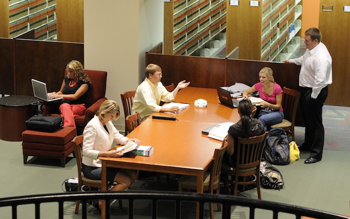 Elon Law students in library