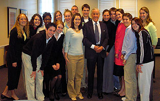 Ben Bradlee with students