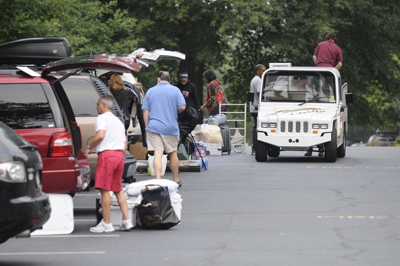 Unpacking on move-in day