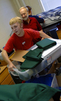 Unpacking on move-in day
