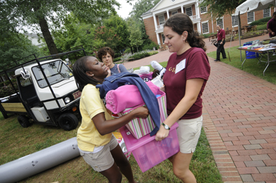 Unpacking on move-in day