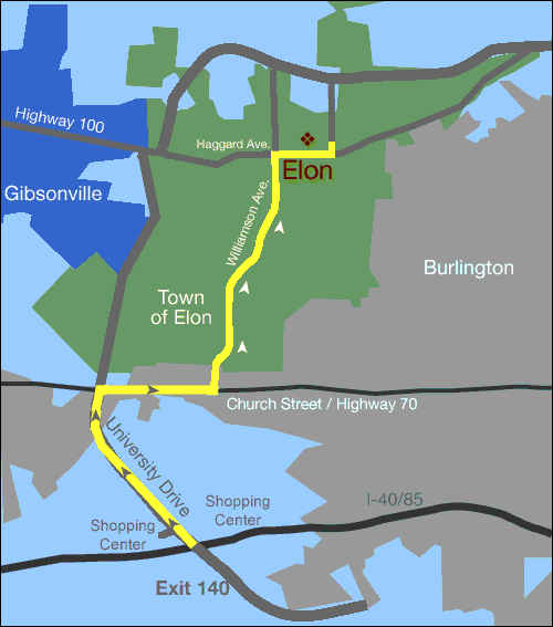 Directions to campus map