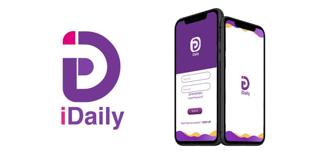 iDaily logo beside a phone showing the app on screen
