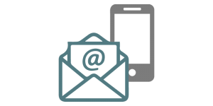 Icon of an envelope and mobile phone