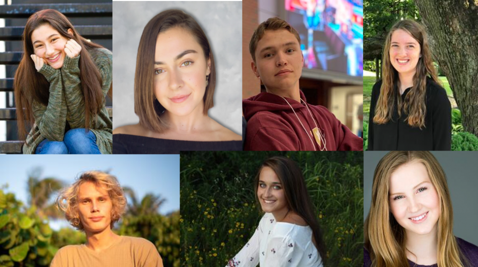 headshots of Jane Ragland ‘23, Christina Wyatt ‘23, Margaret Cox ’23, Zoe Rein ‘23, Jakob Reuter ’23, Haydn Stucker ‘23 and Riley Corvin ‘23
