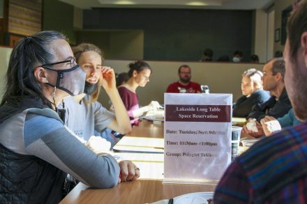 Students and faculty join the Polyglot Lunch tables in Lakeside Dining Hall on Nov. 9.
